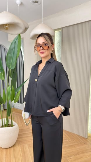 Oversize Gömlek — Siyah